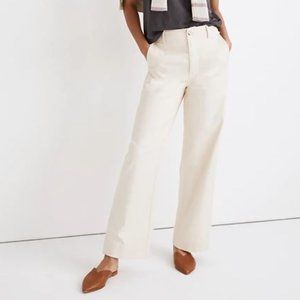 Madewell Marling Straight Leg High-waisted Pants in Offwhite